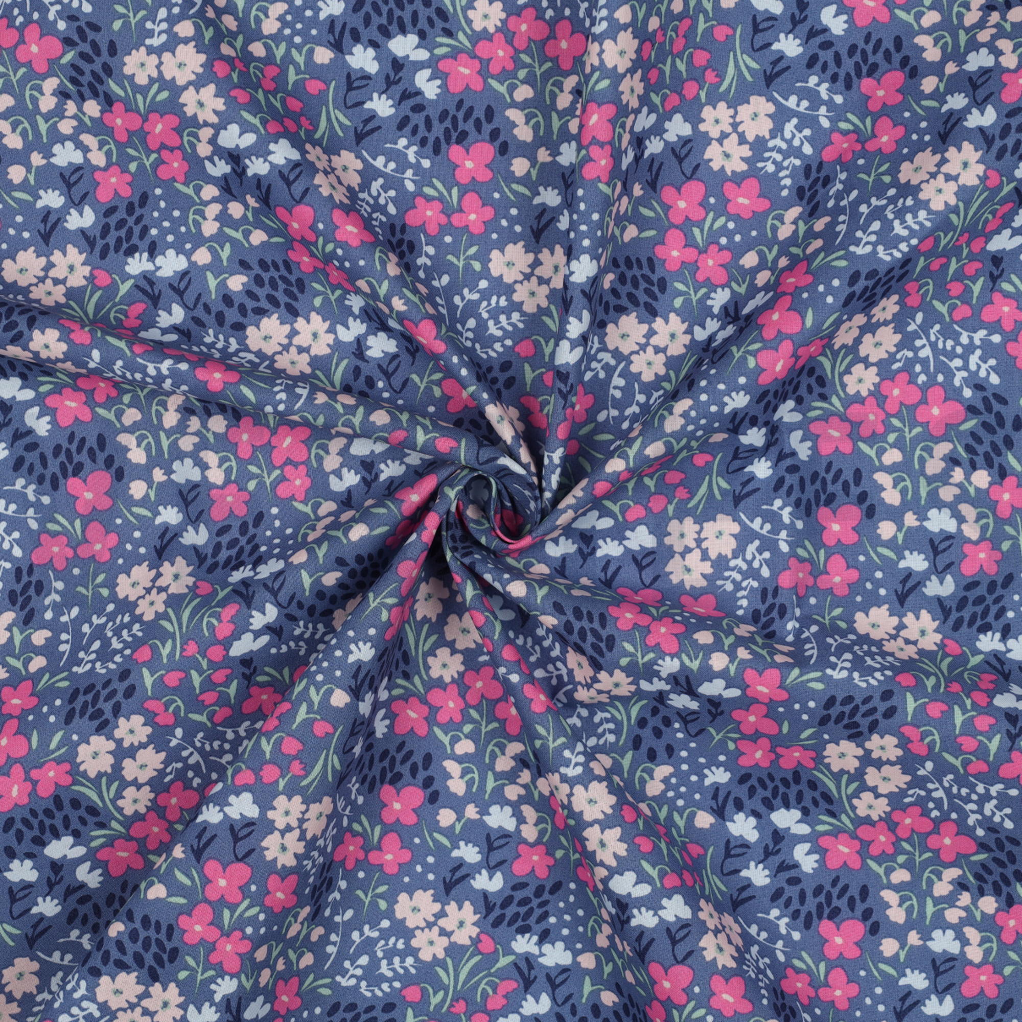 COTON ENDUIT FLEURS JEAN BLEU (high resolution) #3