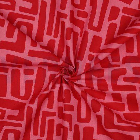 COATED COTTON ABSTRACT RED #7