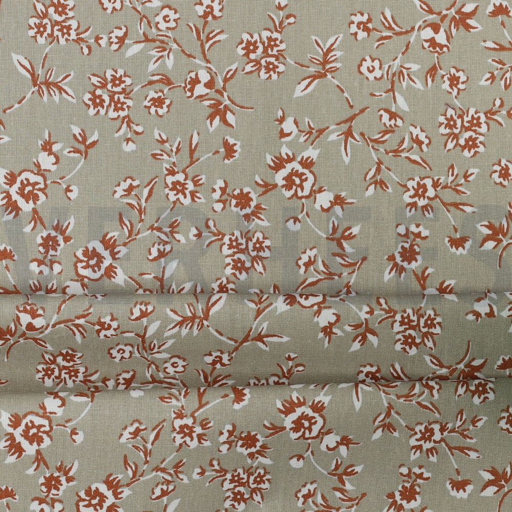 COATED KATOEN KLEINE BLOEMEN BEIGE #7