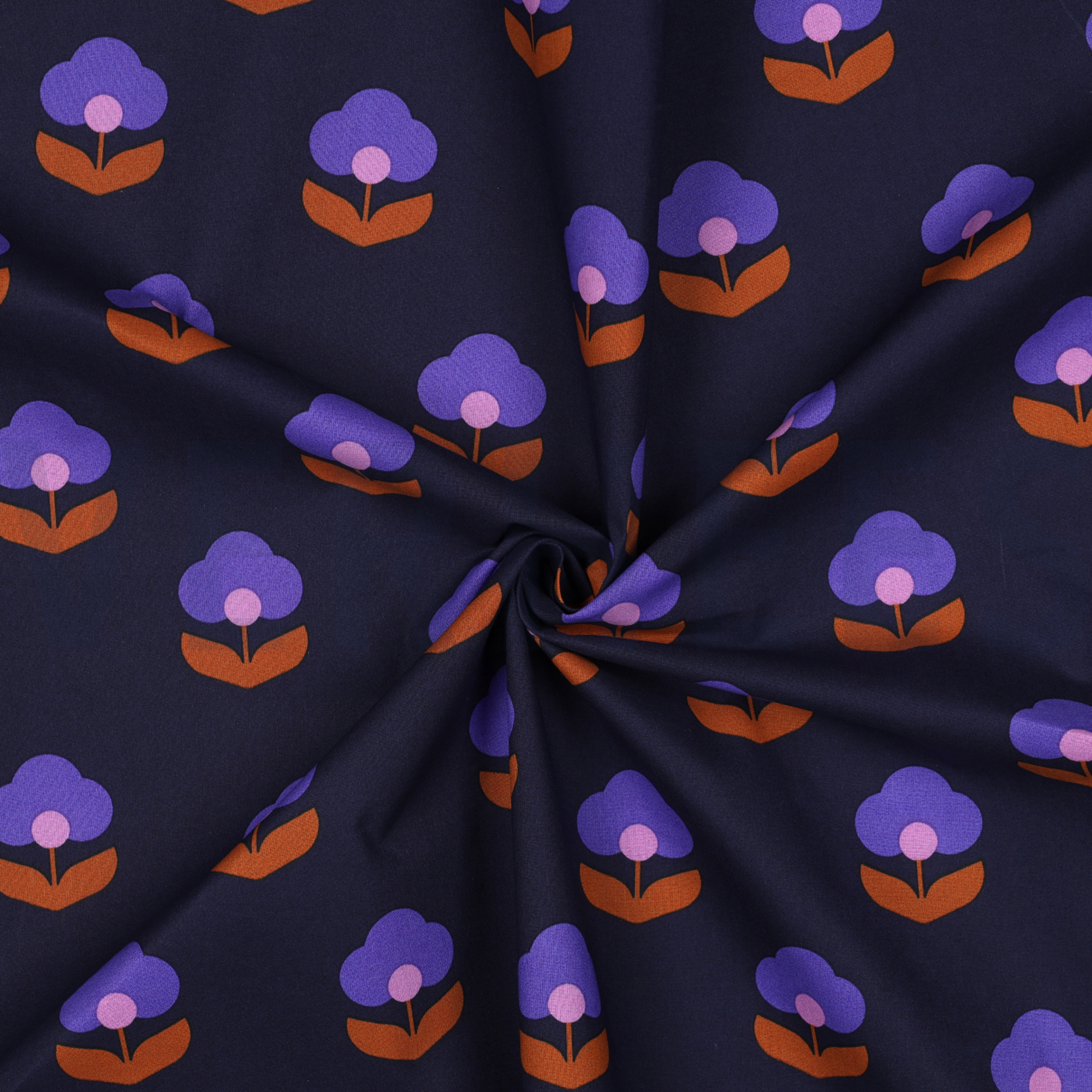 COATED COTTON RETRO FLOWERS NAVY (high resolution) #3