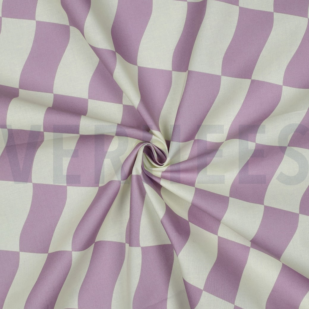 COTON ENDUIT CARREAUX LILAS #7