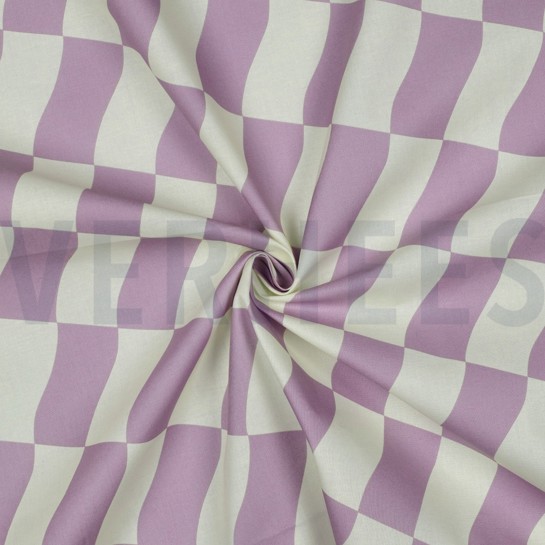 COTON ENDUIT CARREAUX LILAS #7