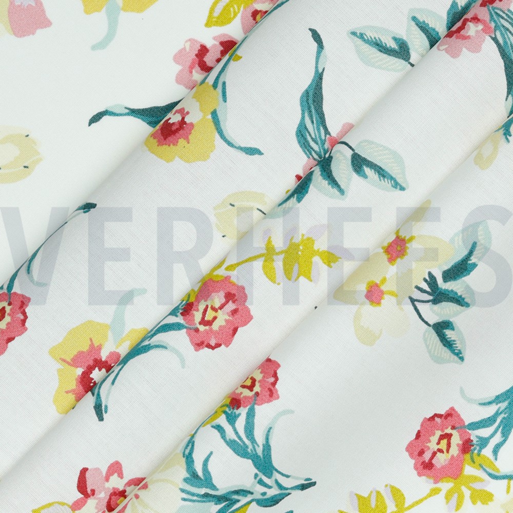 COATED KATOEN BLOEMEN WIT #7