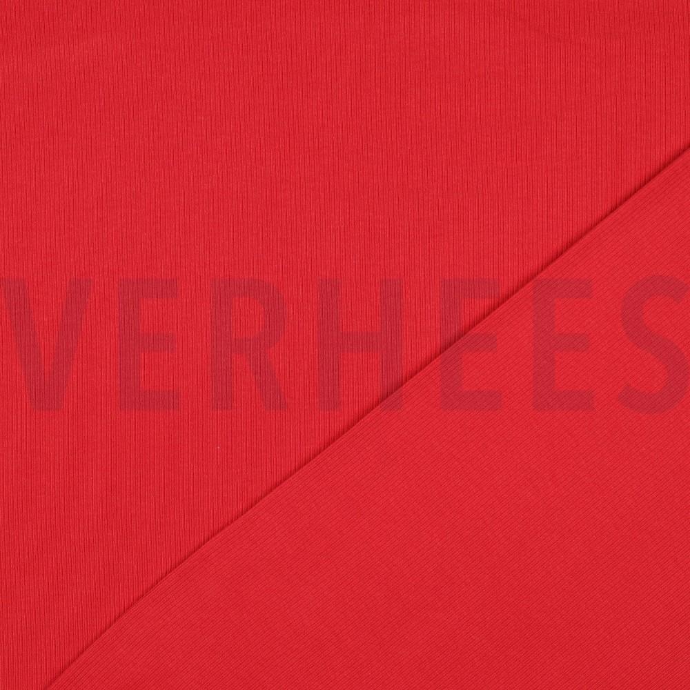 RIB JERSEY DONKERROOD #7