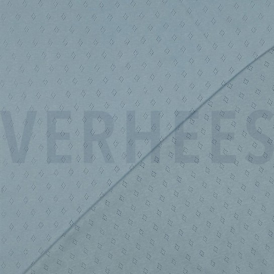 FEINSTRICKJERSEY AJOUR HELLBLAU #7