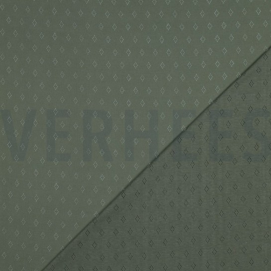 FEINSTRICKJERSEY AJOUR ALTGRÜN #7