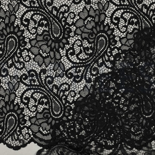 LACE TWO-SIDE SCALLOP BLACK #7