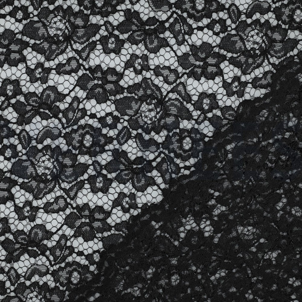 LACE TWO-SIDE SCALLOP BLACK #7