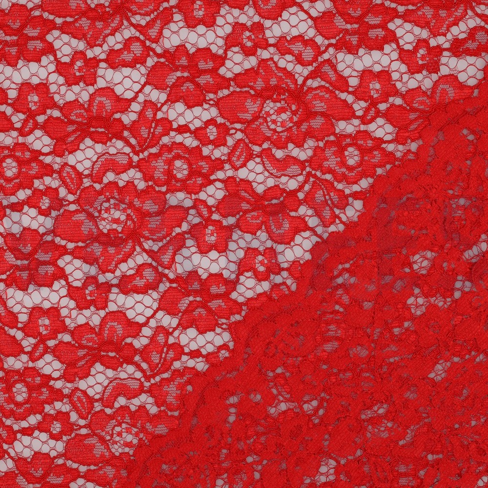 LACE TWO-SIDE SCALLOP RED #7