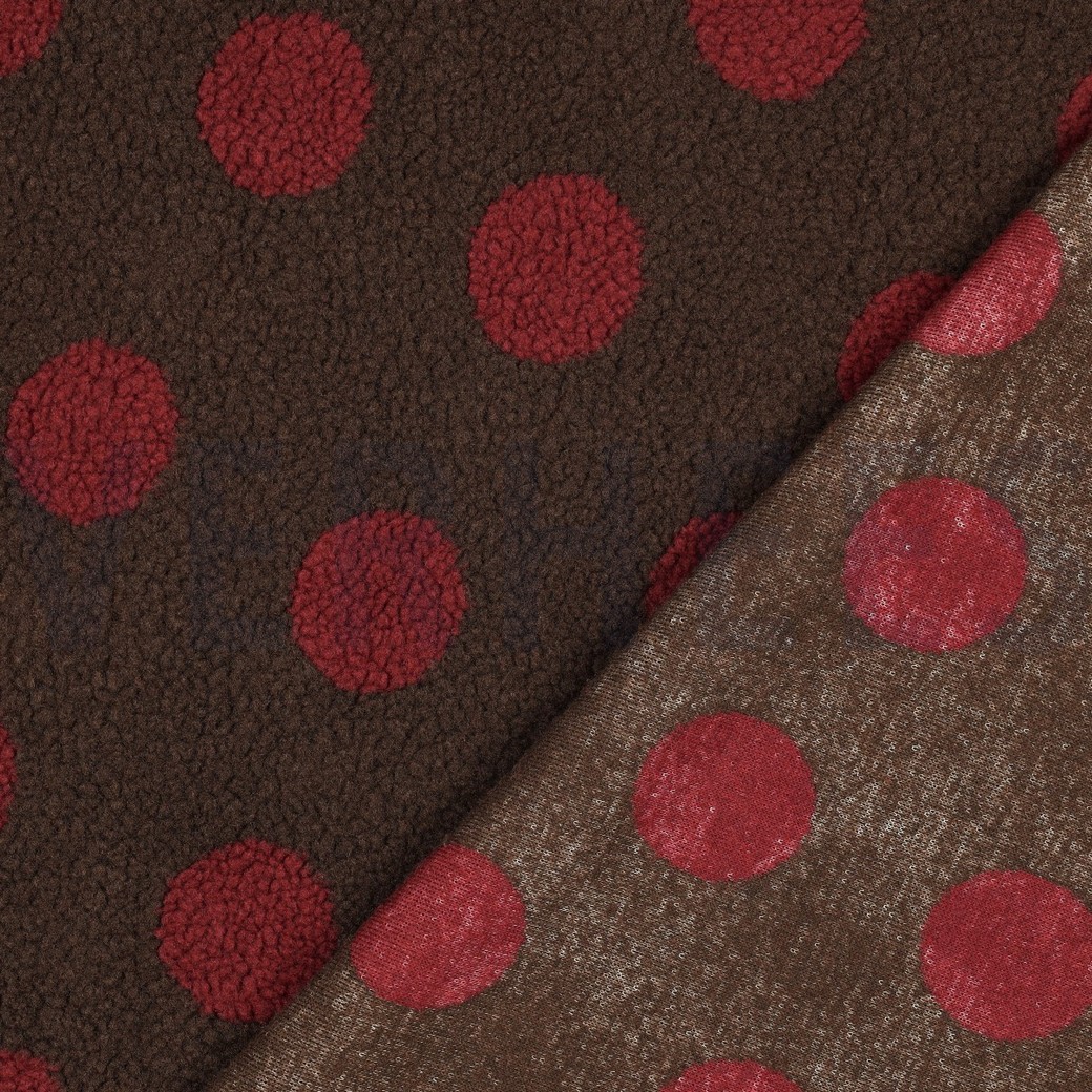 TEDDY JACQUARD DOTS DARK BROWN #7
