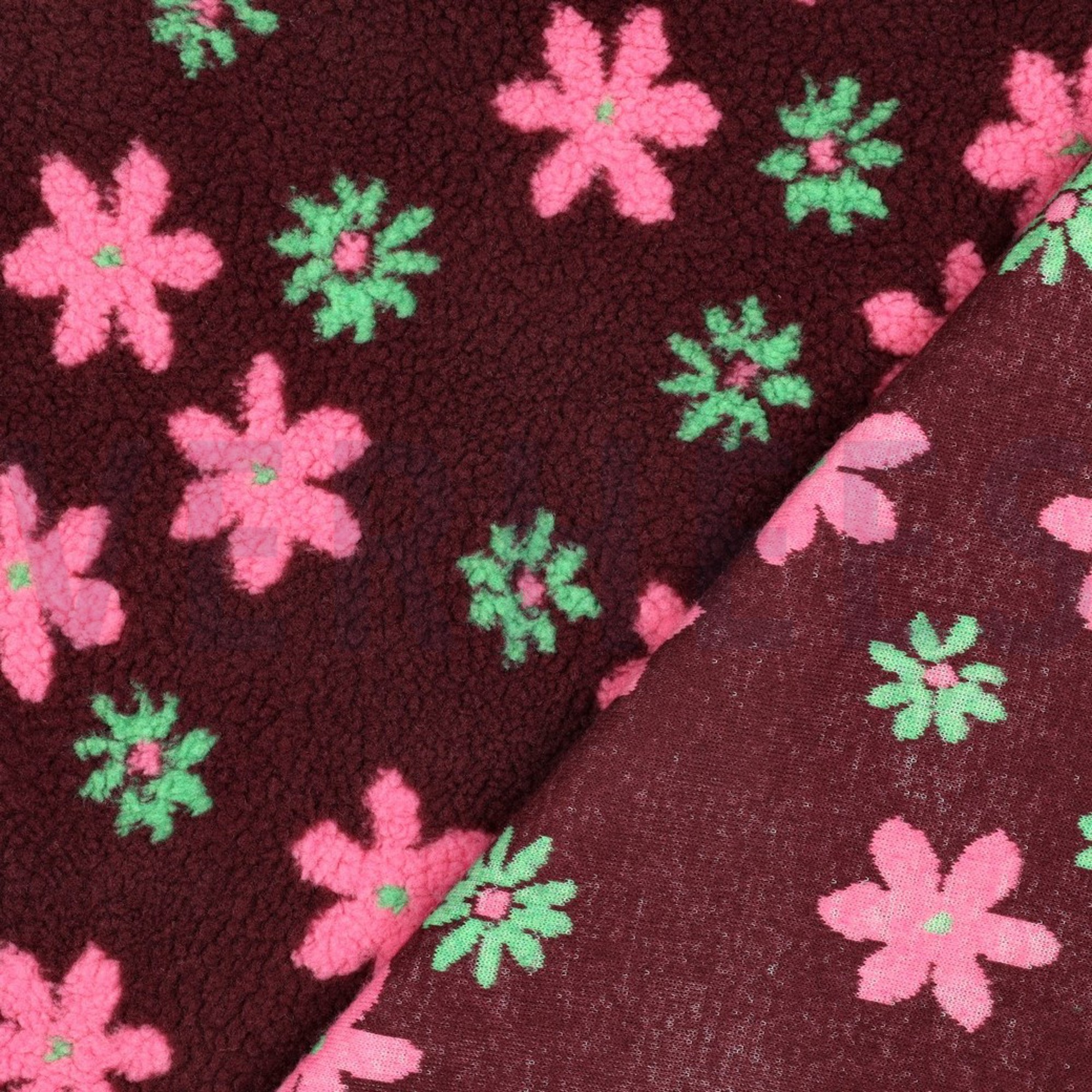 TEDDY JACQUARD BLUMEN BORDEAUXROT (high resolution) #4