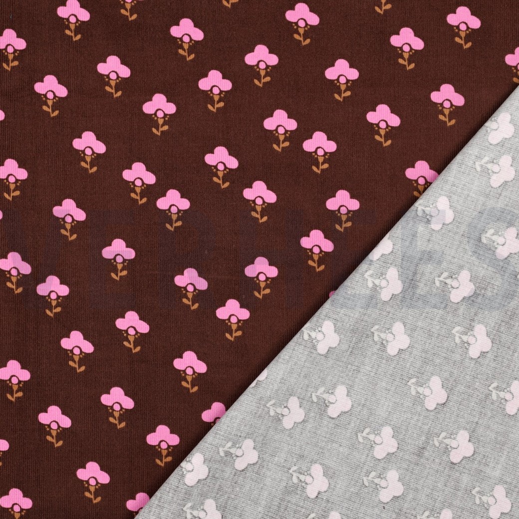 FEINCORD BLUMEN BRAUN #7