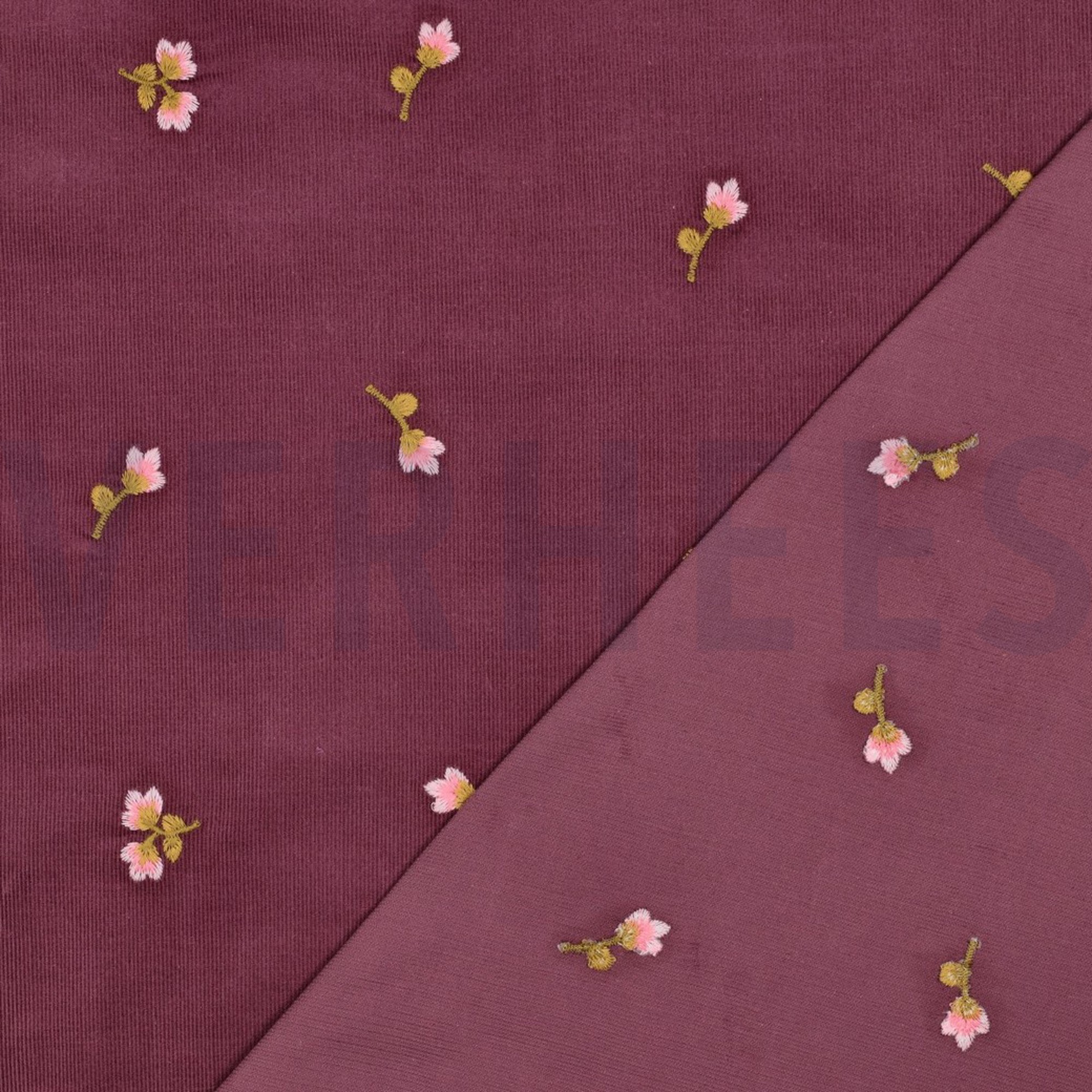 FEINCORD STICKEREI BLUMEN ROSA (high resolution) #4