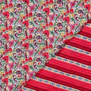 BAUMWOLLE VOILE GESTEPPT DIGITAL BLUMEN GEBROCHEN WEISS (thumbnail) #4
