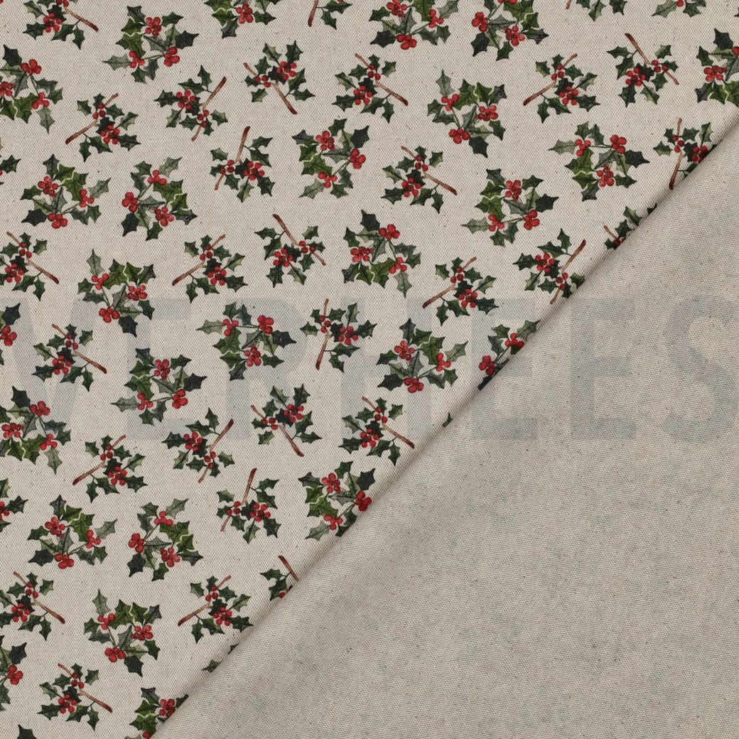 TOILE DÉCORATION LIN LOOK DIGITAL NOËL NATUREL #7