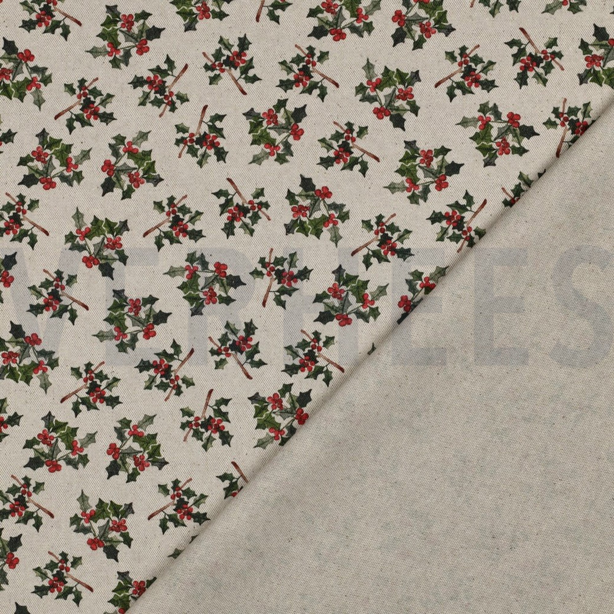 TOILE DÉCORATION LIN LOOK DIGITAL NOËL NATUREL (high resolution) #4