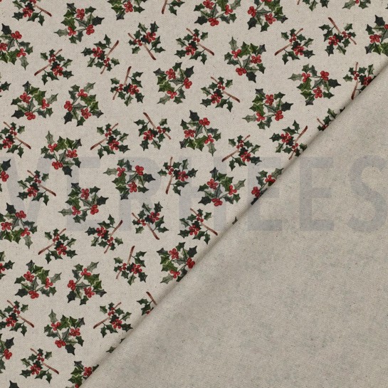 TOILE DÉCORATION LIN LOOK DIGITAL NOËL NATUREL #7
