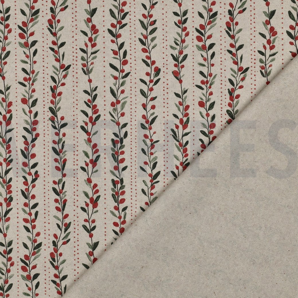 TOILE DÉCORATION LIN LOOK DIGITAL NOËL NATUREL #7