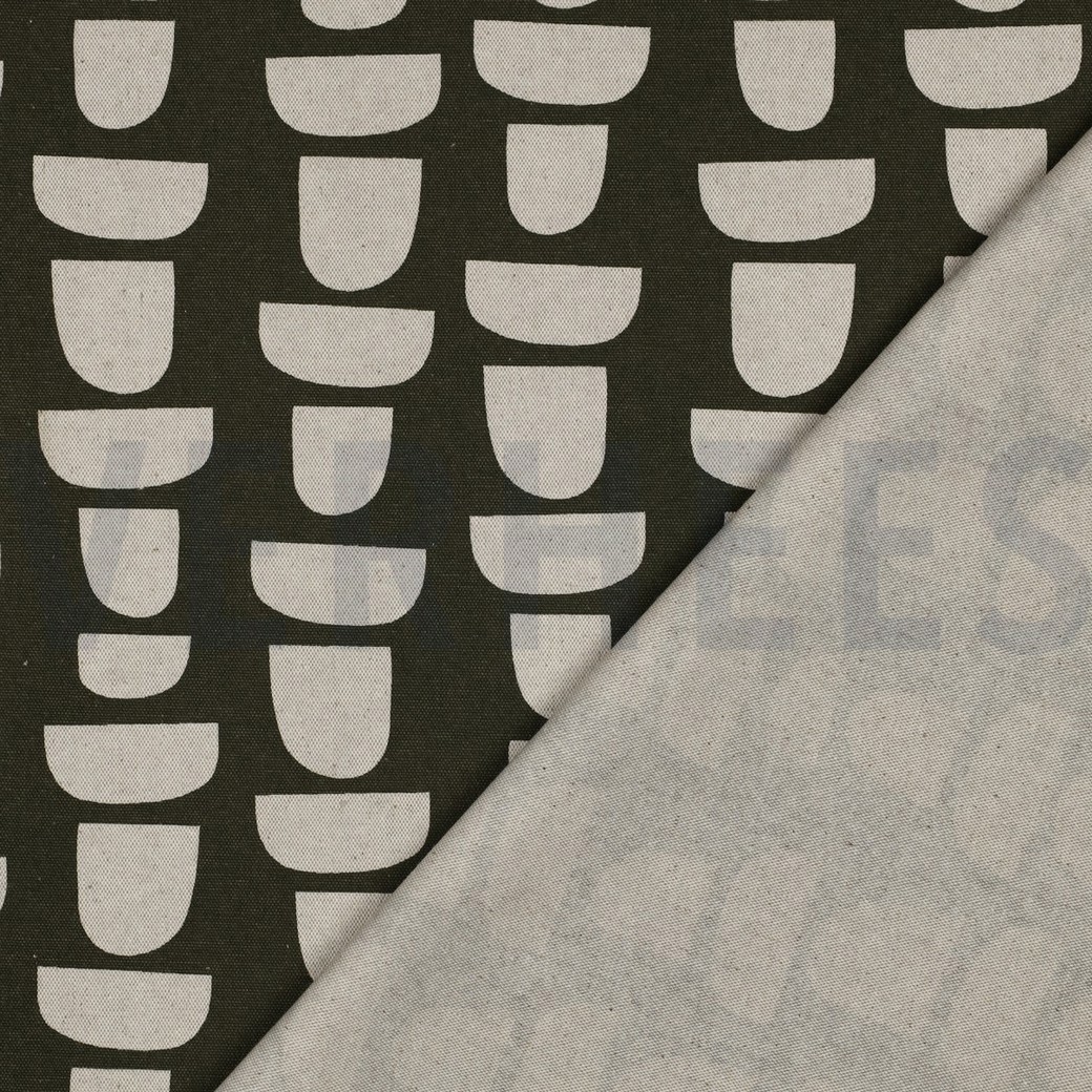 CANVAS LINEN LOOK ABSTRACT GREEN #7