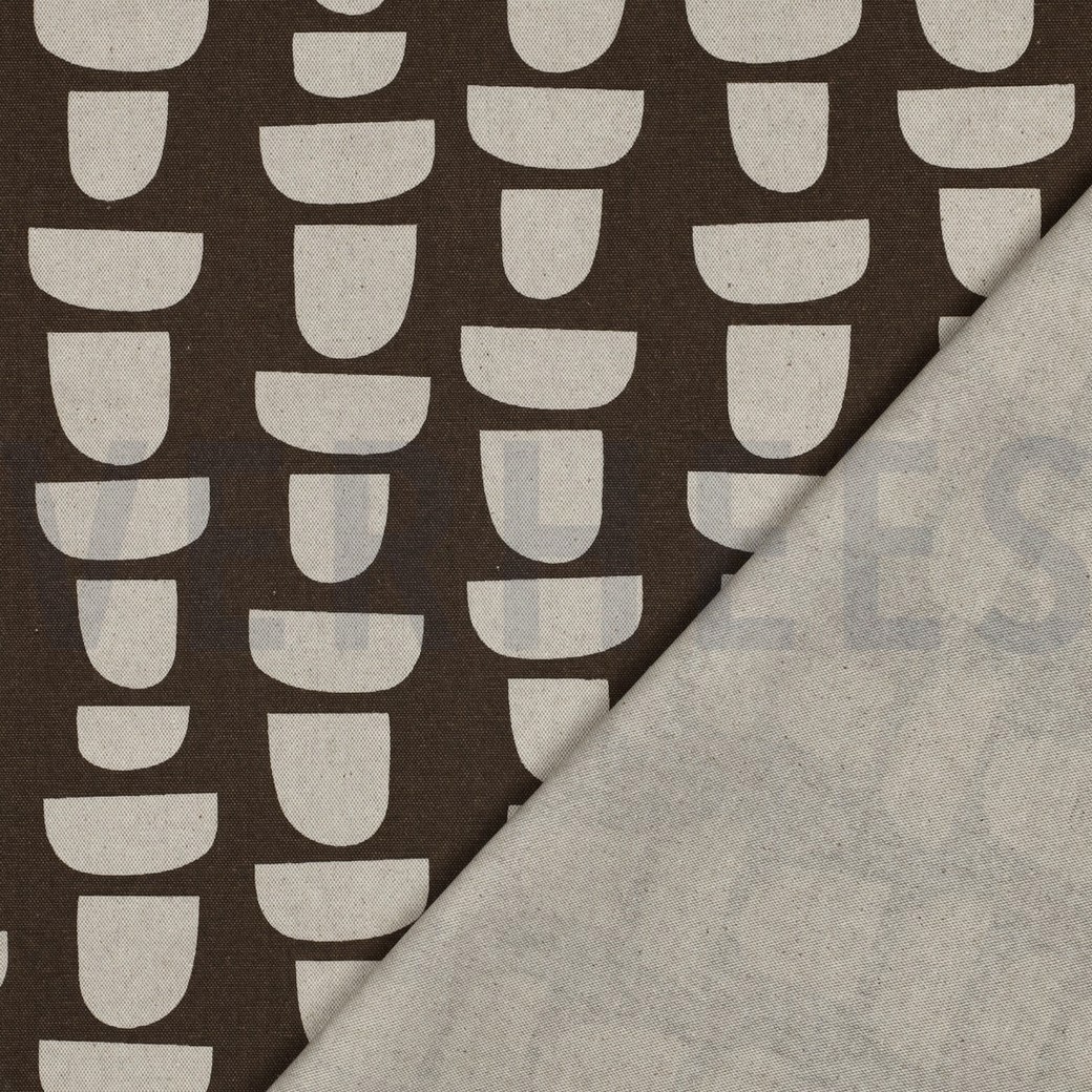 CANVAS LINEN LOOK ABSTRACT BROWN #7