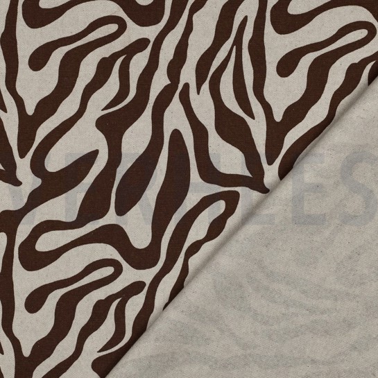 TOILE DÉCORATION LIN LOOK PEAU D’ANIMAL BRUN FONCÉ #7