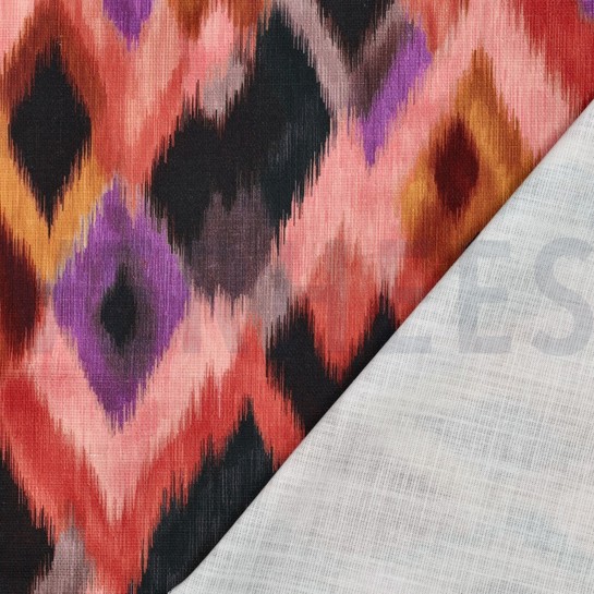 TOILE DÉCORATION SLUB DIGITAL ABSTRACT MULTICOLORE #7