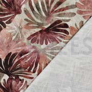 TOILE DÉCORATION SLUB DIGITAL FEUILLES BORDEAUX (thumbnail) #4