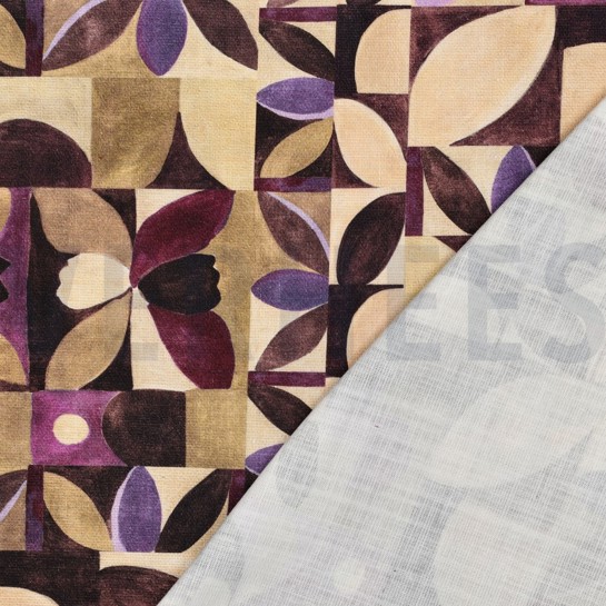 CANVAS SLUB DIGITAL ABSTRACT AUBERGINE #7
