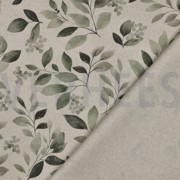 TOILE DÉCORATION LIN LOOK DIGITAL FEUILLES NATUREL (thumbnail) #4