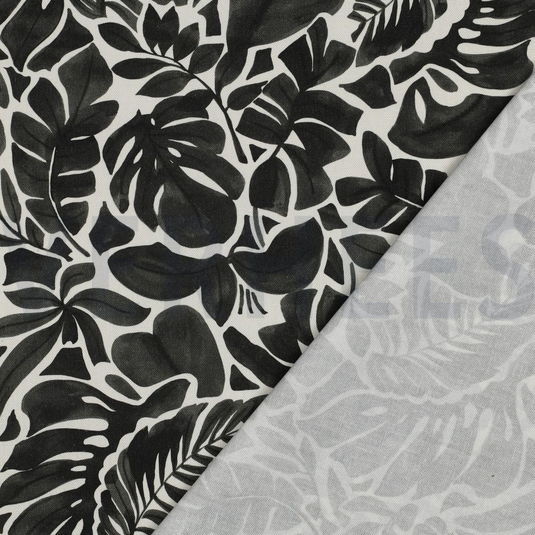 TOILE DÉCORATION DIGITAL FEUILLES GRIS #7