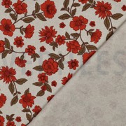 CANVAS LEINENOPTIK BLUMEN ROT (thumbnail) #4