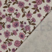 TOILE DÉCORATION LIN LOOK FLEURS ROSE (thumbnail) #4