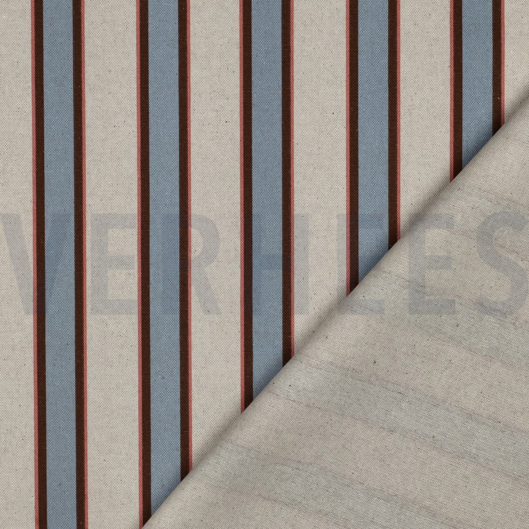 CANVAS LEINENOPTIK STREIFEN HELLBLAU #7