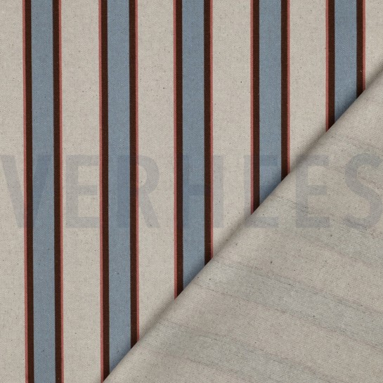 CANVAS LINEN LOOK STRIPES LIGHT BLUE #7