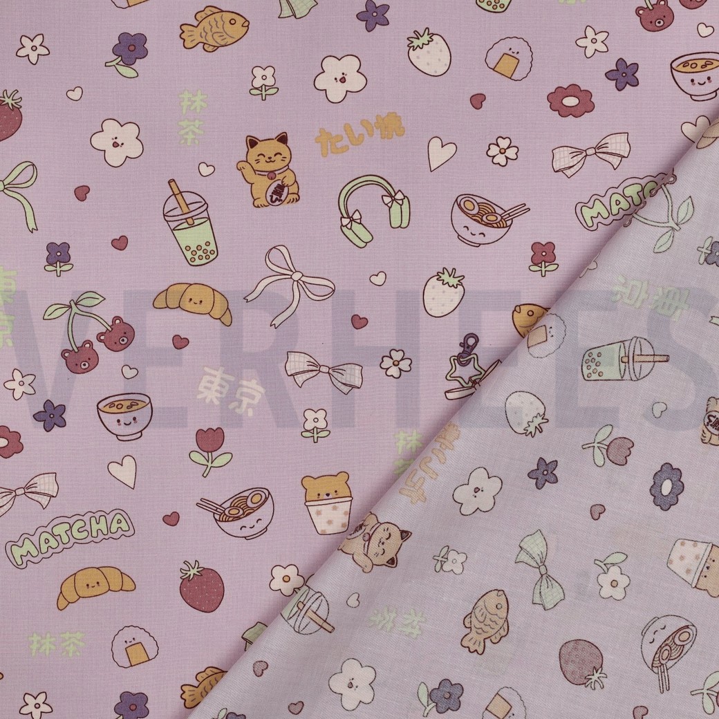 FINE POPLIN MATCHA & CHECKS LILAC #7