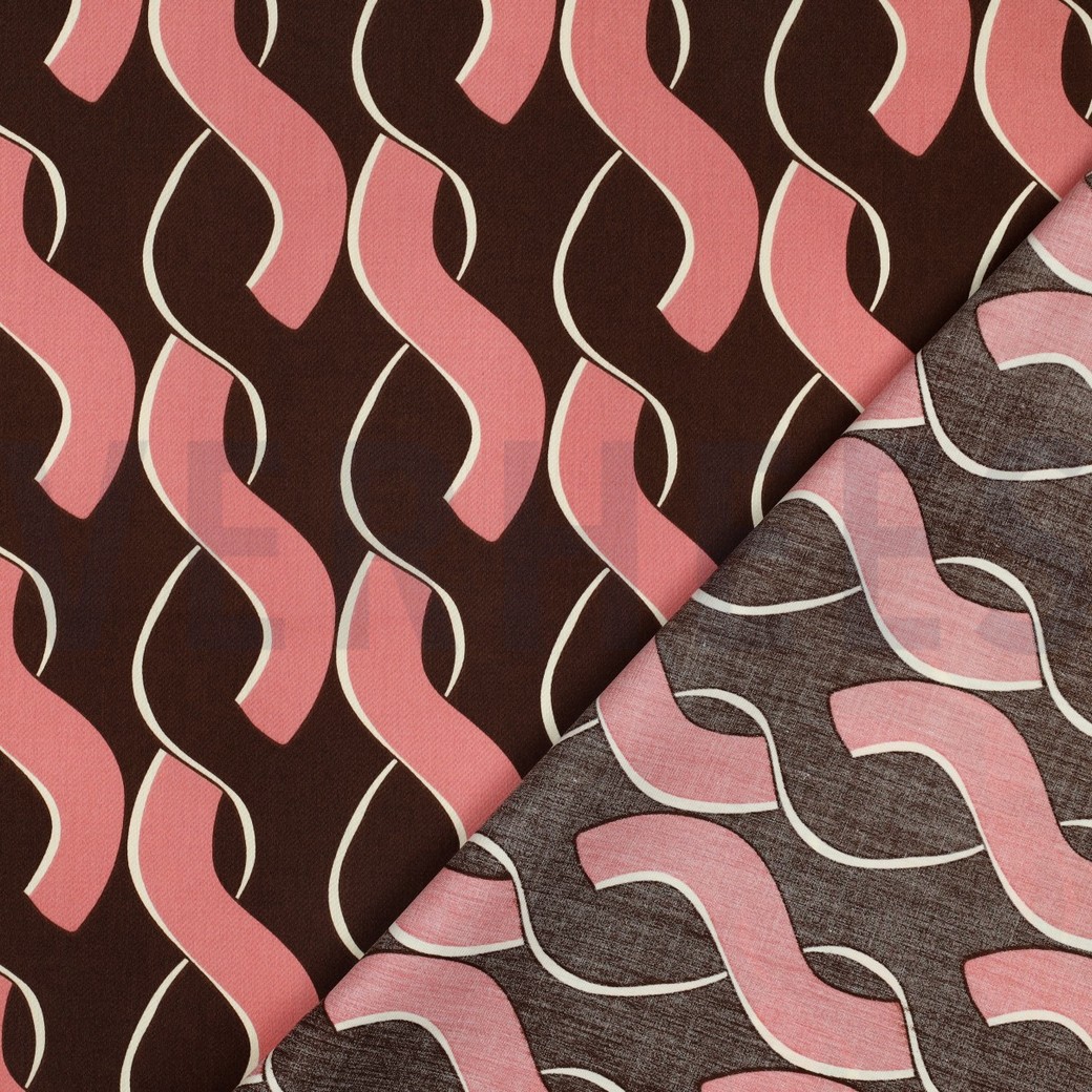 COTTON SATIN ABSTRACT BROWN #7