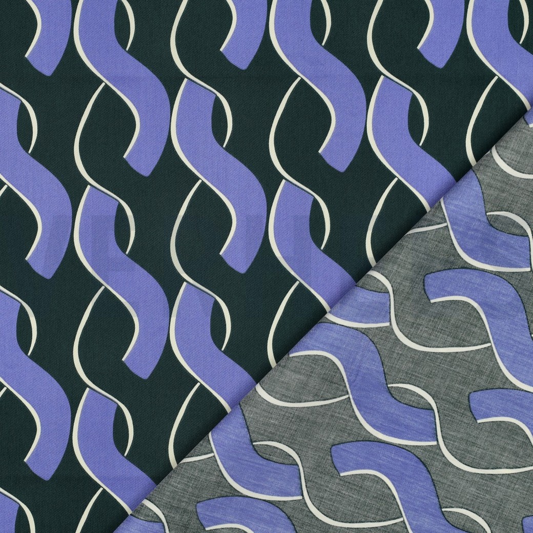 COTTON SATIN ABSTRACT DARK GREEN #7