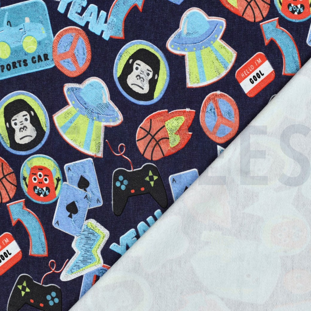 FRENCH TERRY DIGITAL GAMES NAVY #7