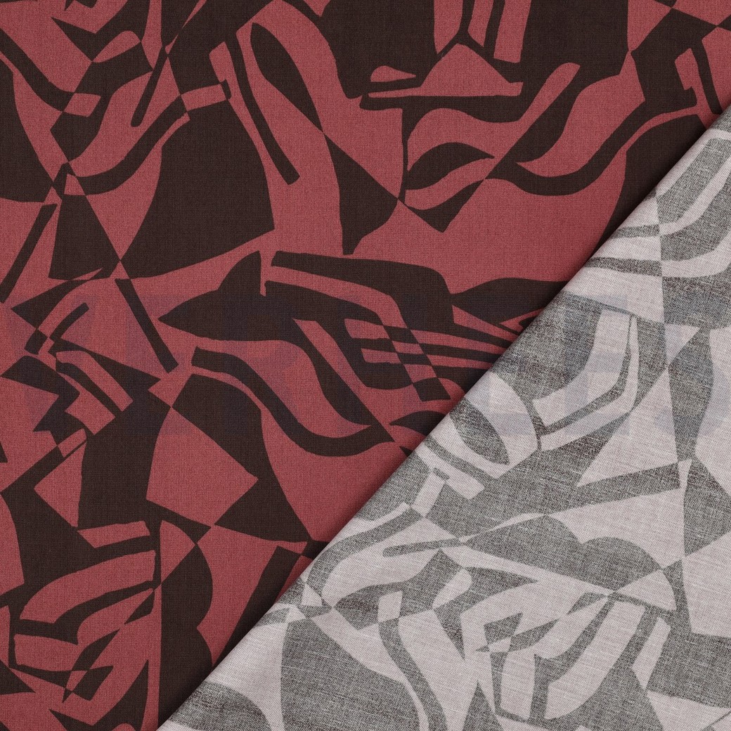 COTTON VISCOSE ABSTRACT BROWN #7