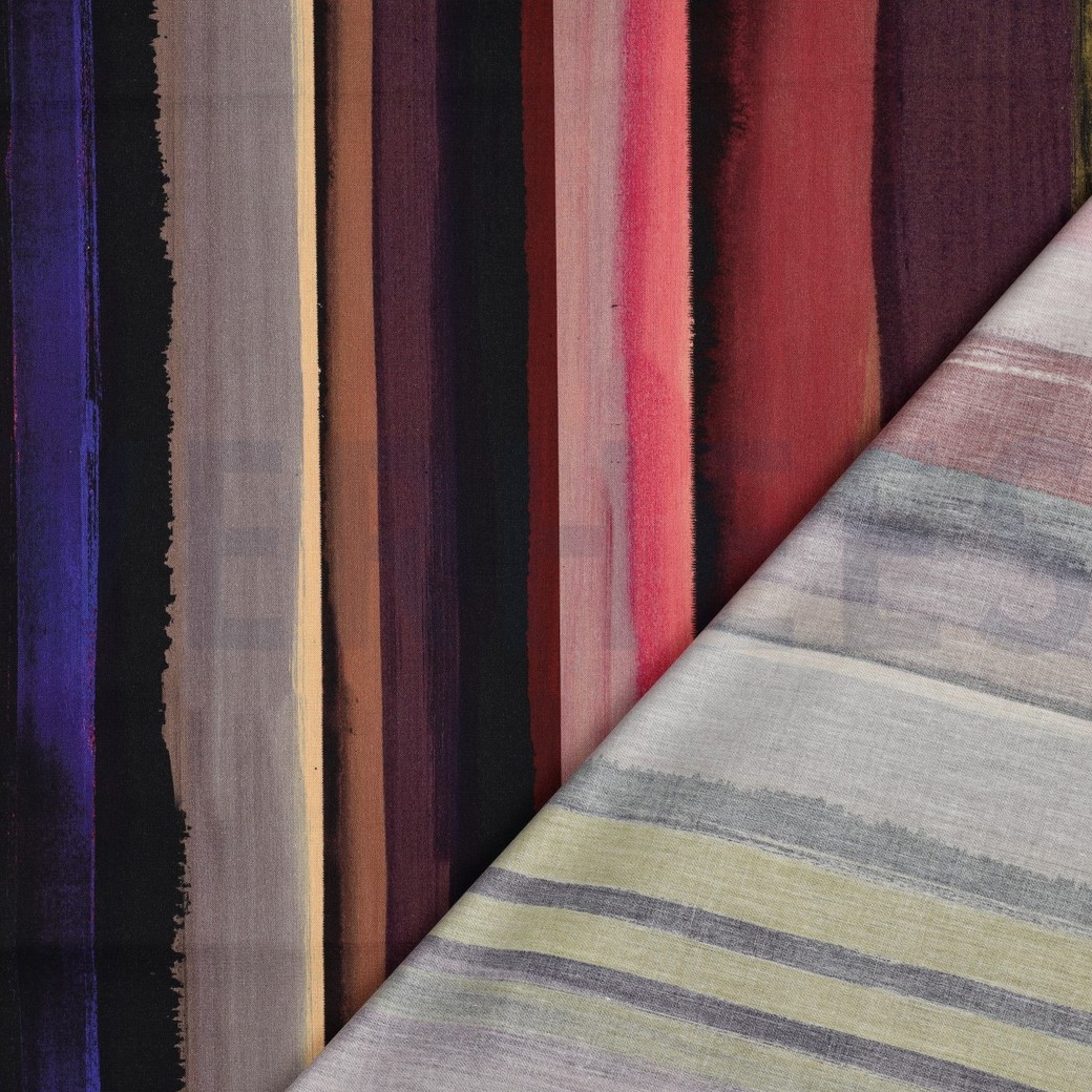 COTTON VISCOSE DIGITAL STRIPES PURPLE #7