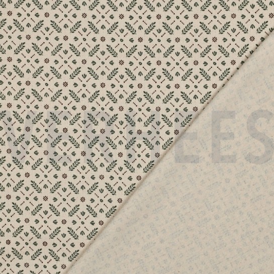 RIB JERSEY GOTS NATUREL BLOEMEN NATUREL #7
