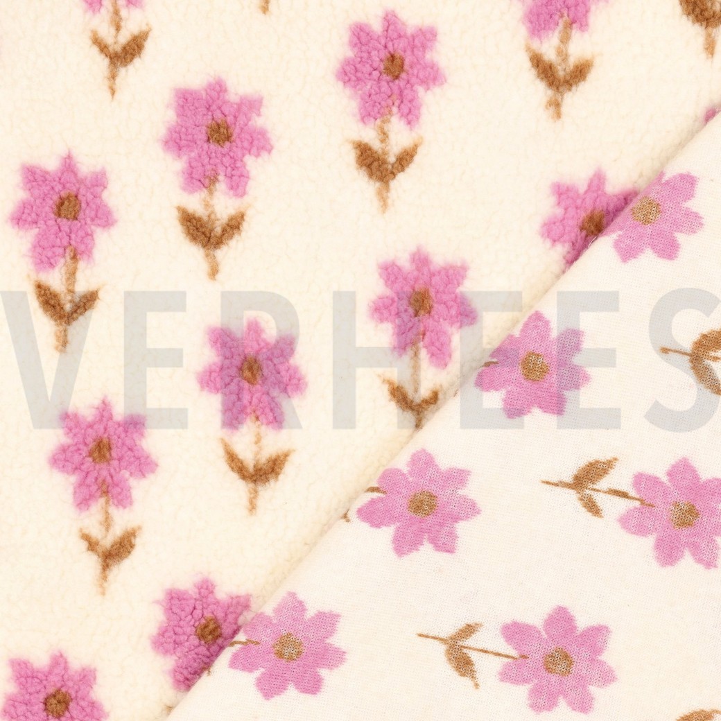 TEDDY JACQUARD BLOEMEN NATUREL #7
