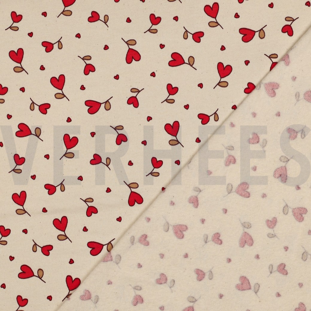 SWEAT NATURAL HEARTS NATURAL/FUCHSIA #7