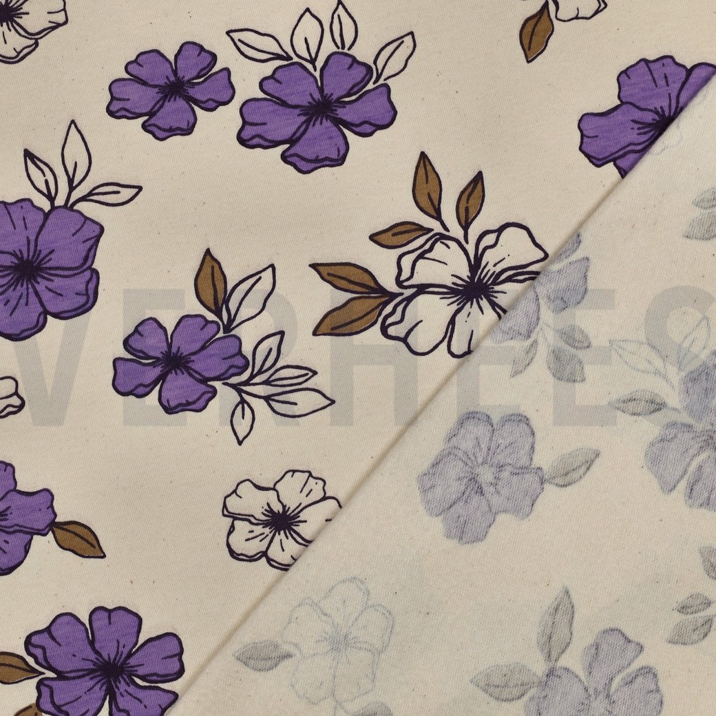 SWEAT NATUREL FLEURS NATUREL/LILAS #7