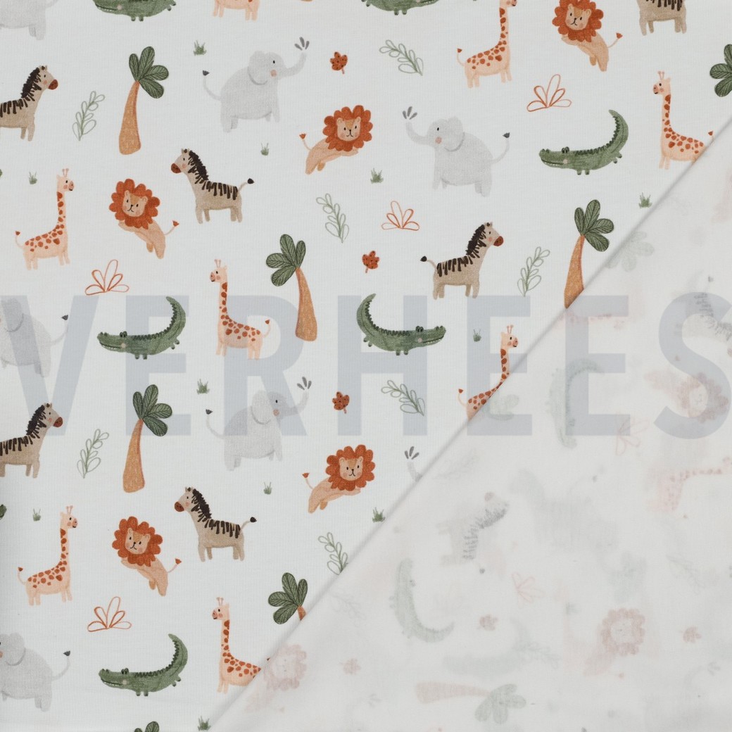 JERSEY DIGITAL SAFARI ANIMALS WHITE #7