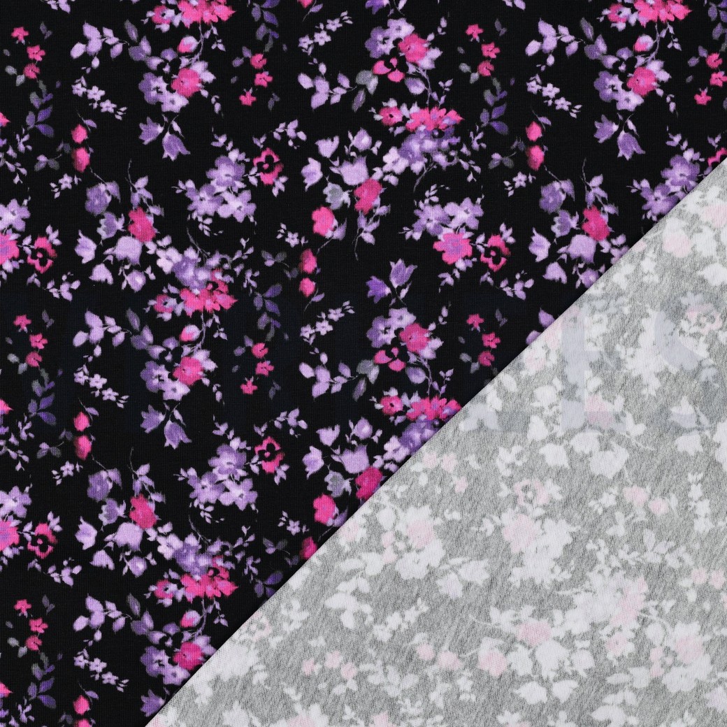 JERSEY DIGITAL BLUMEN SCHWARZ #7