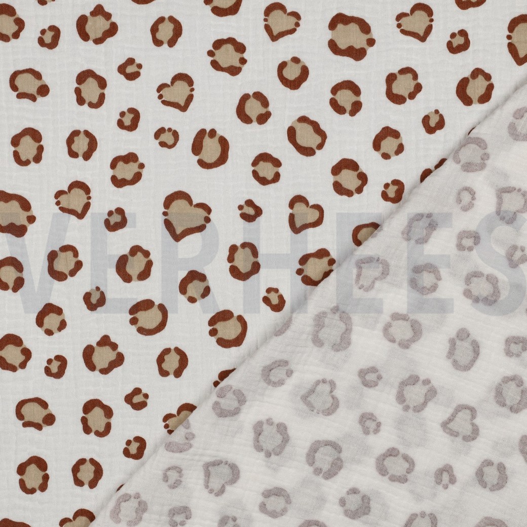 DOUBLE GAUZE ANIMAL SKIN ECRU #7