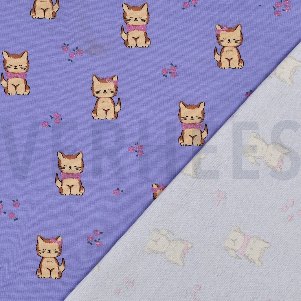 JERSEY GLITTER CATS PURPLE #7
