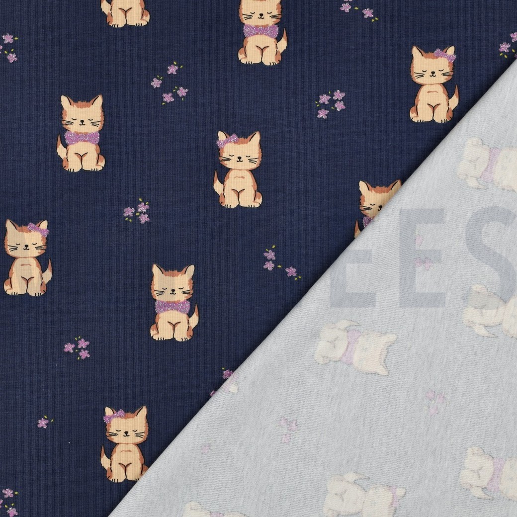 JERSEY GLITTER CATS NAVY #7