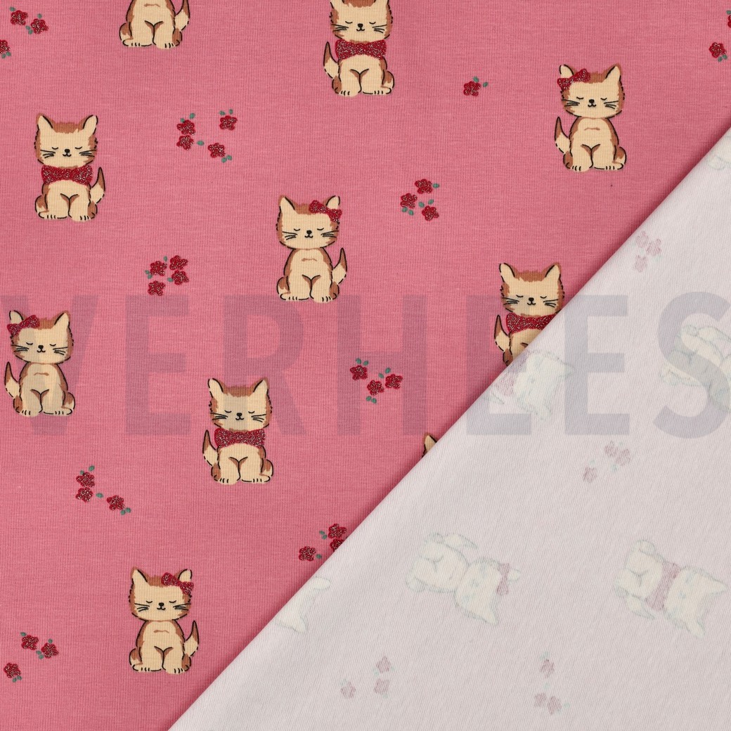 JERSEY GLITTER CATS PINK #7